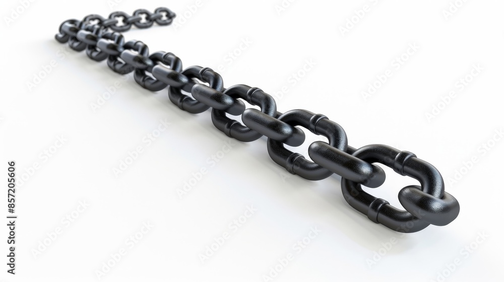 Fototapeta premium Industrial chain on a white background 