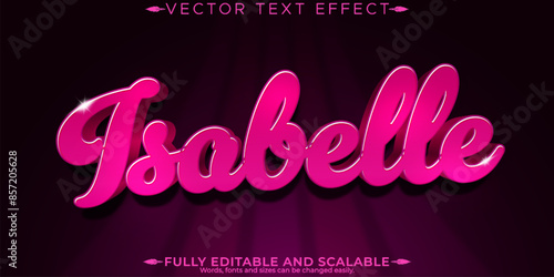 Princess girl text effect, editable queen and pink text style