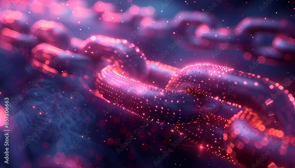 Immutable Distributed Ledger, concept of an immutable ledger maintained by blockchain technology, abstract visuals like unbreakable chains Immutable Distributed Ledger, concept of an immutable ledger maintained by blockchain technology, abstract visuals like unbreakable chains