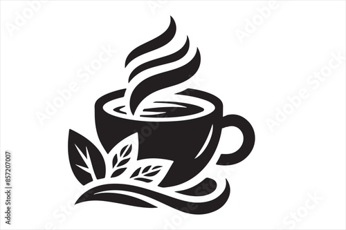 a cup of hot tea  vector art illustration