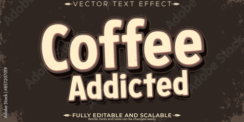 Coffee text effect, editable bean and brown text style