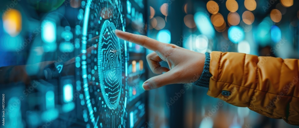 A person using biometric authentication to access their device A person using biometric authentication to access their device