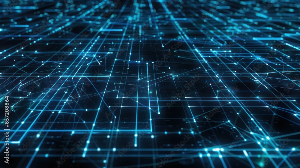 Abstract Digital Network with Glowing Lines Abstract Digital Network with Glowing Lines