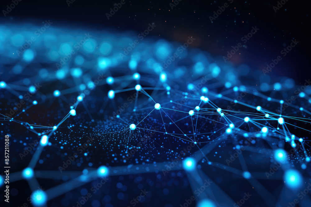 generated illustration neon light background with technology network line connect dot background generated illustration neon light background with technology network line connect dot background