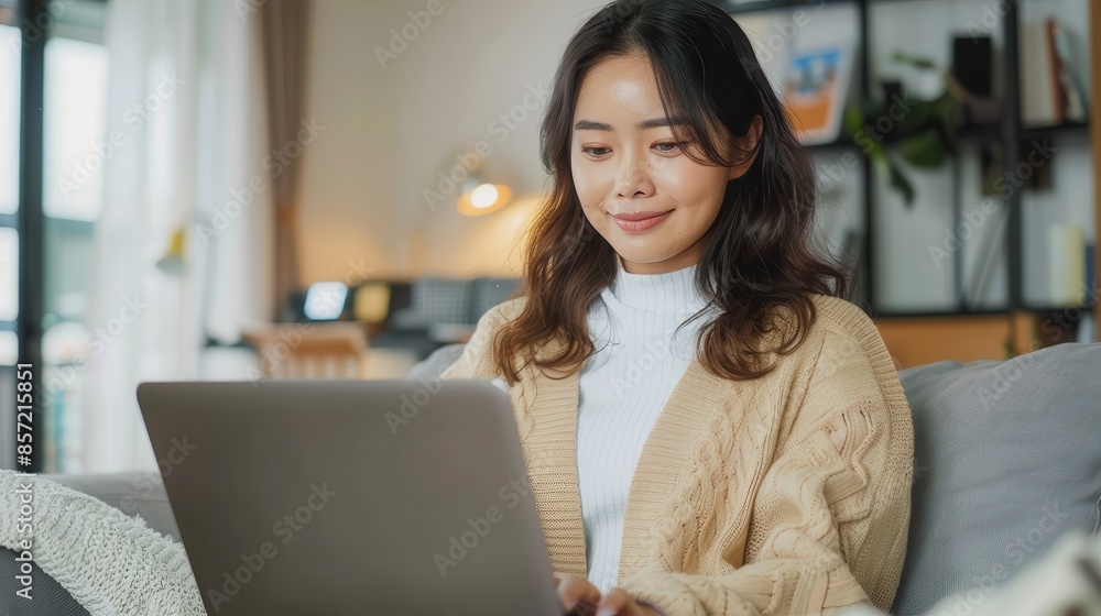 A young woman, comfortably dressed, works on her laptop in a cozy home setting, suggesting a casual but productive work-from-home or study environment. A young woman, comfortably dressed, works on her laptop in a cozy home setting, suggesting a casual but productive work-from-home or study environment.
