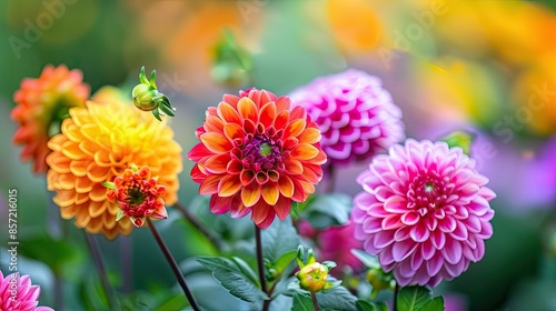 Elegant flowers blooming in vibrant hues