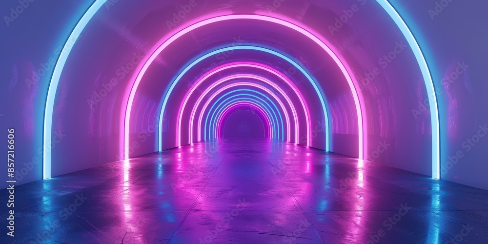 Neon Archway with Pink and Blue Lights Neon Archway with Pink and Blue Lights