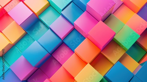 Colorful Abstract Cube Pattern