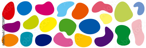 カラフルな液体シェイプ　アメーバ　ベクター　抽象的な形セット