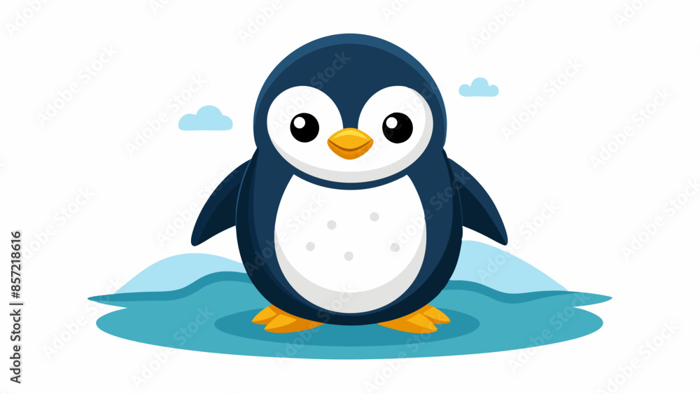 Naklejka premium vector-cute-christmas-penguin--penguin-character-s