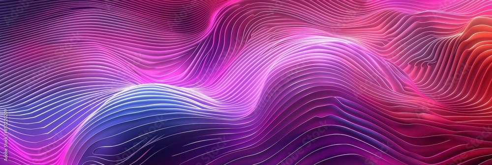 Fototapeta premium Abstract Wavy Lines in Pink and Blue