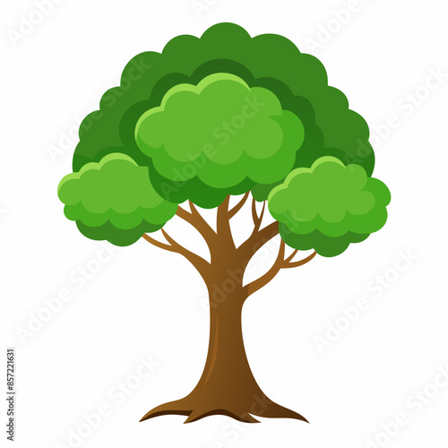 Illustration of a vibrant green tree with a lush canopy, symbolic of nature and organic growth