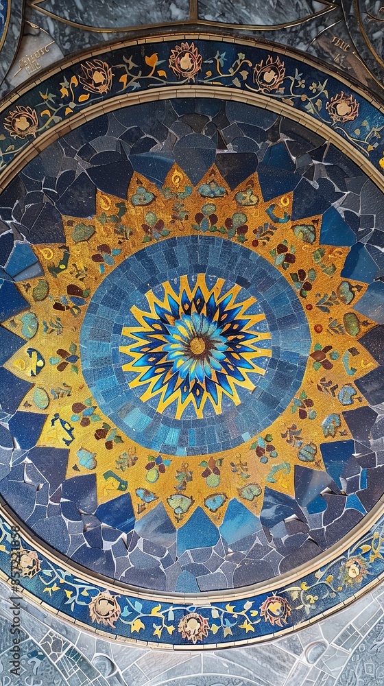 Ornate Islamic Ceramic Plate with Luxurious Detail Ornate Islamic Ceramic Plate with Luxurious Detail