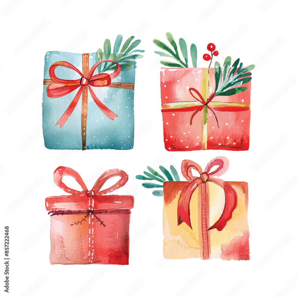 set of gift boxes with bows set of gift boxes with bows