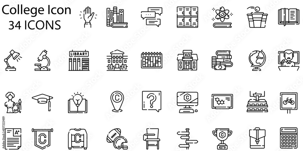 Set of college icons. Gradient style icon bundle. Vector Illustration
Set of college icons. Gradient style icon bundle. Vector Illustration