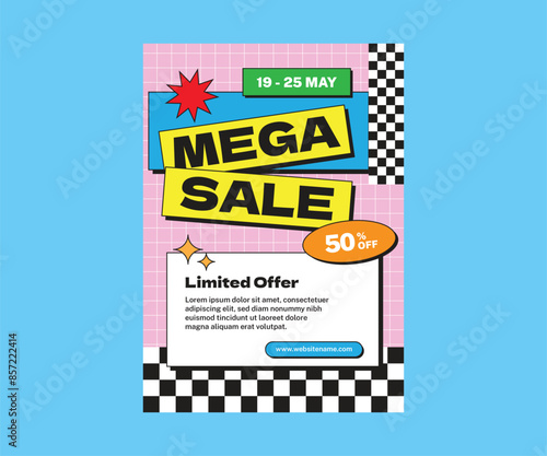 Design pop y2k Poster sale template