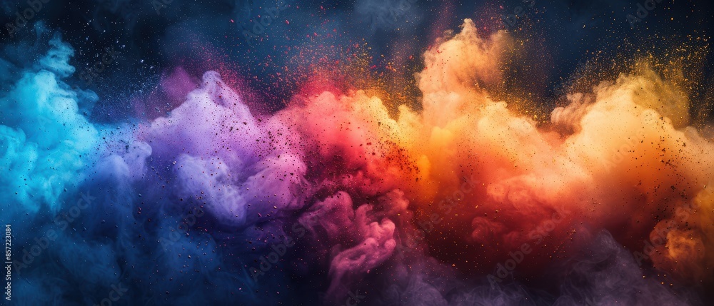 Abstract art created with colored powders Abstract art created with colored powders