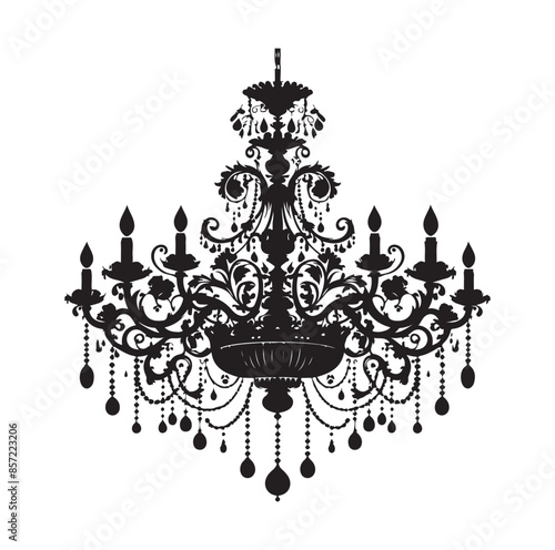 chandelier vector illustration icon silhouette style