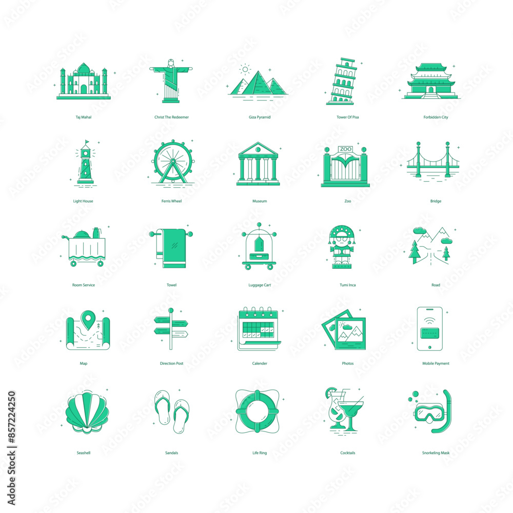 Travel Holiday Vacation Vector Icon Design Collection Travel Holiday Vacation Vector Icon Design Collection