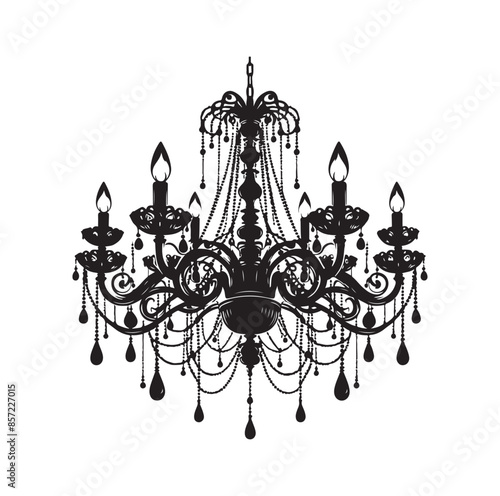 chandelier vector illustration icon silhouette style