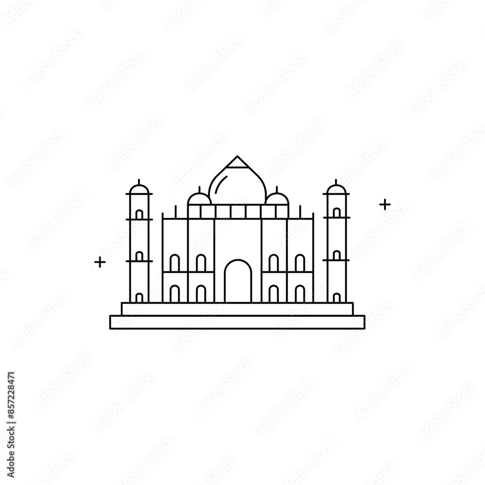 Fototapeta premium Taj Mahal Vector Icon Design