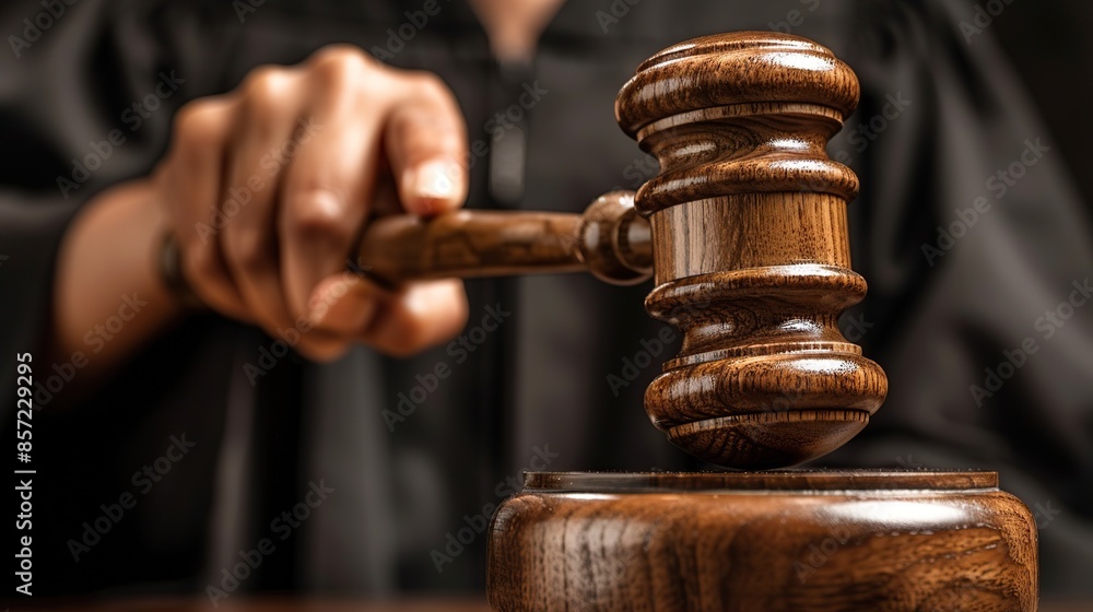 Judge Using Gavel in Courtroom Judge Using Gavel in Courtroom