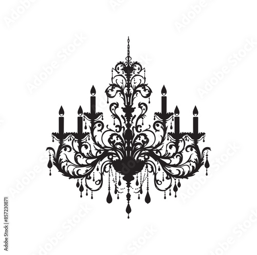 chandelier vector illustration icon silhouette style