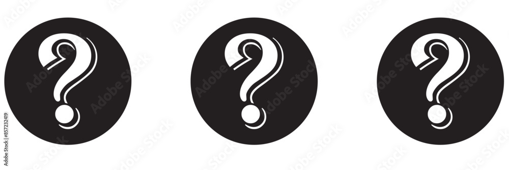 Question mark icon set. Bubble question icon, FAQ questions symbol on a white background. Question mark icon set. Bubble question icon, FAQ questions symbol on a white background.