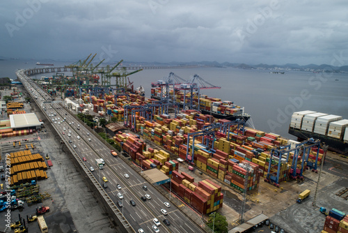 Cargo port seen from a drone