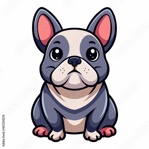 An artistic portrayal of a charming French Bulldog in a captivating animated style