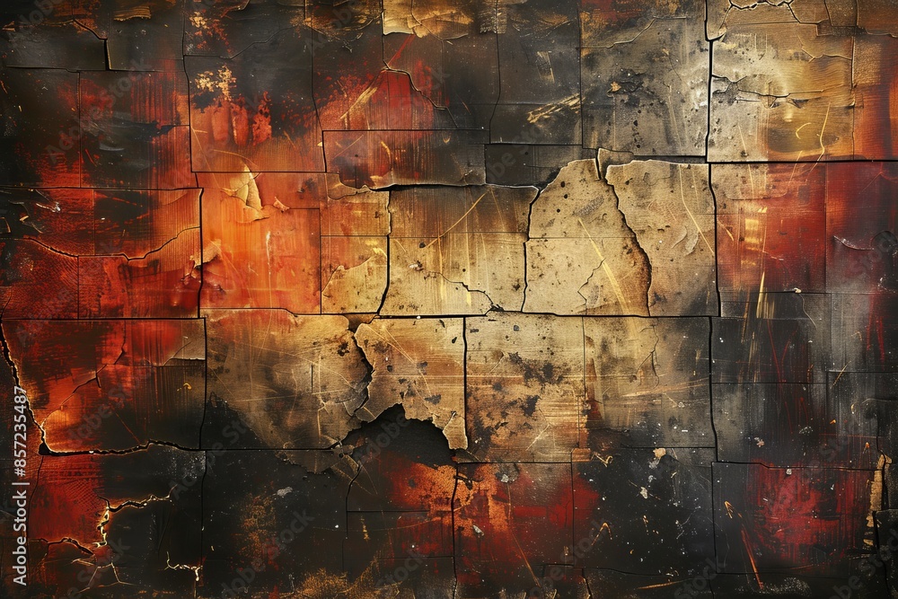 Obraz premium Abstract Distressed Art with Broken Lines and Dust Scratches