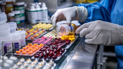 A healthcare professional preparing medication in a clinical setting