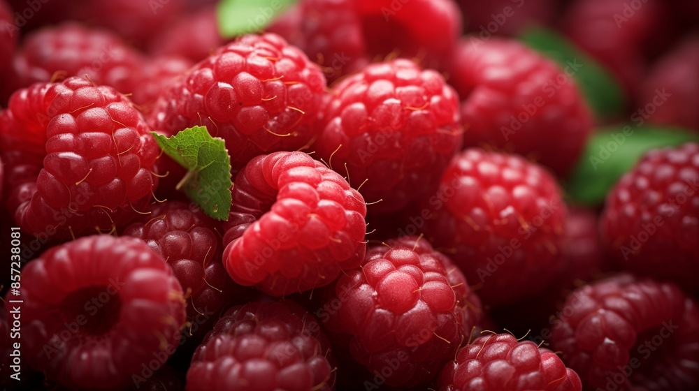 raspberries close up