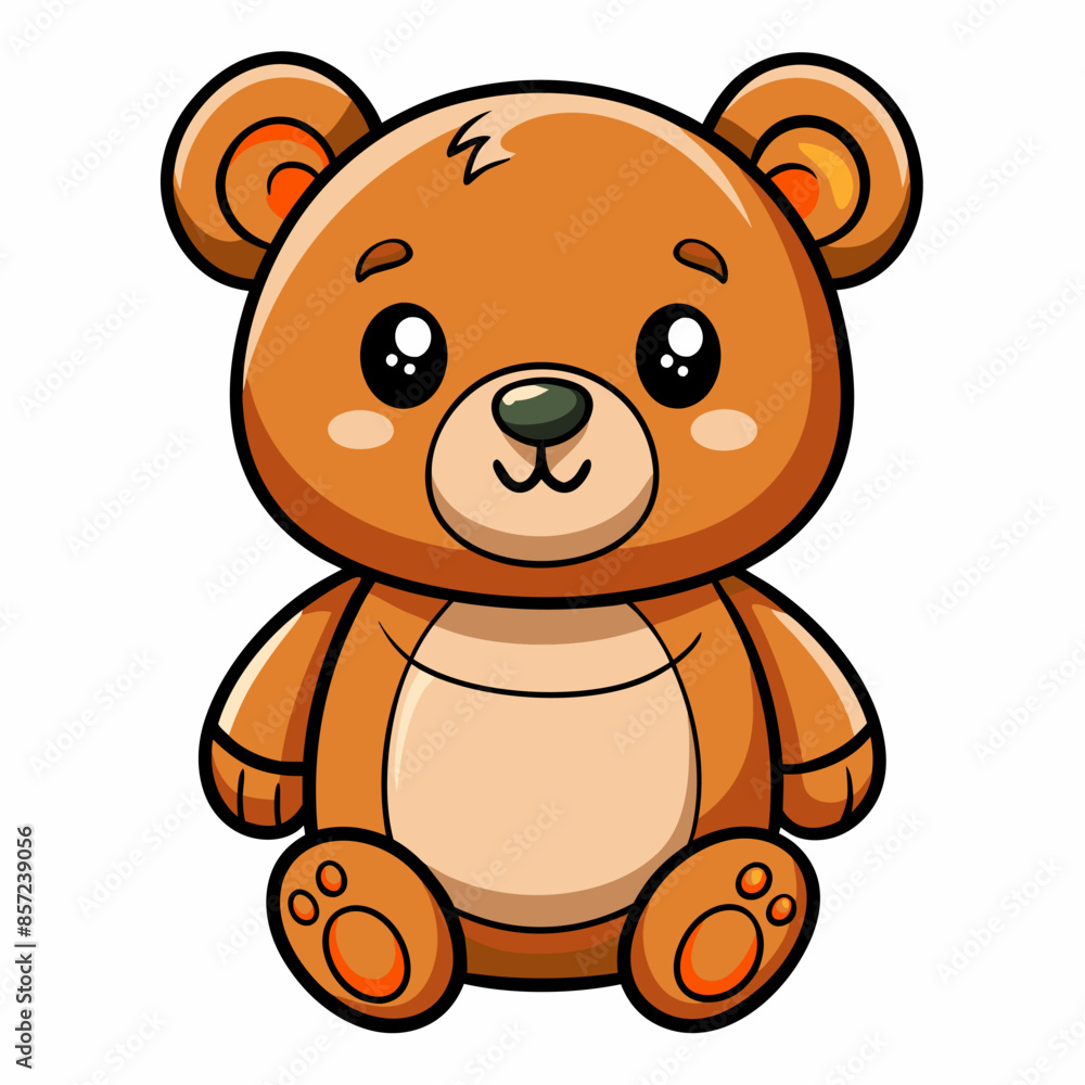 A charming cartoon illustration of a lovable teddy bear, ideal for kids and art enthusiasts A charming cartoon illustration of a lovable teddy bear, ideal for kids and art enthusiasts