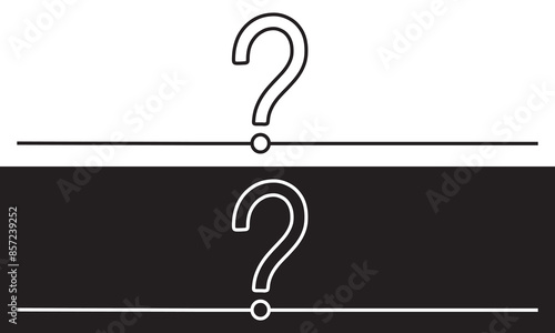 Question mark linear background. One continuous line drawing of question mark. Vector illustration. Question mark isolated on white and black background. vector. EPS 10