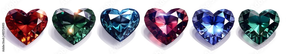 Set three heart shaped diamonds isolated transparent background Heart-Shaped Diamonds Concept Set three heart shaped diamonds isolated transparent background Heart-Shaped Diamonds Concept