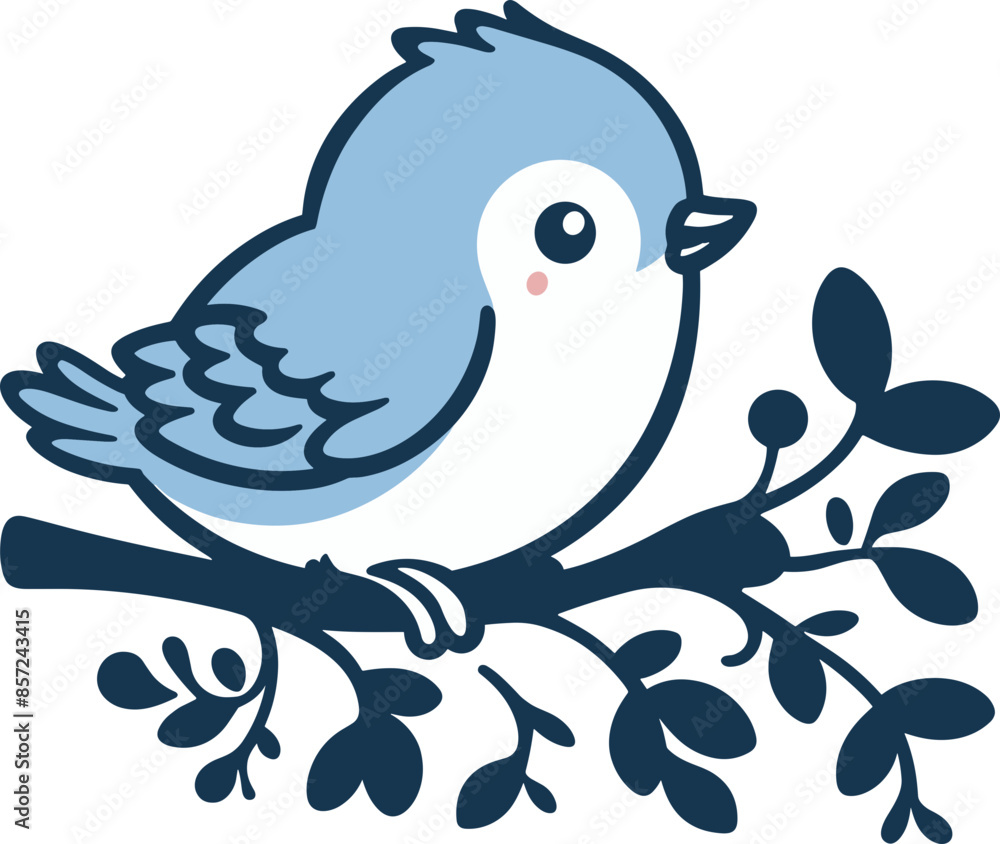 Obraz premium Cute Bluebird on Branch