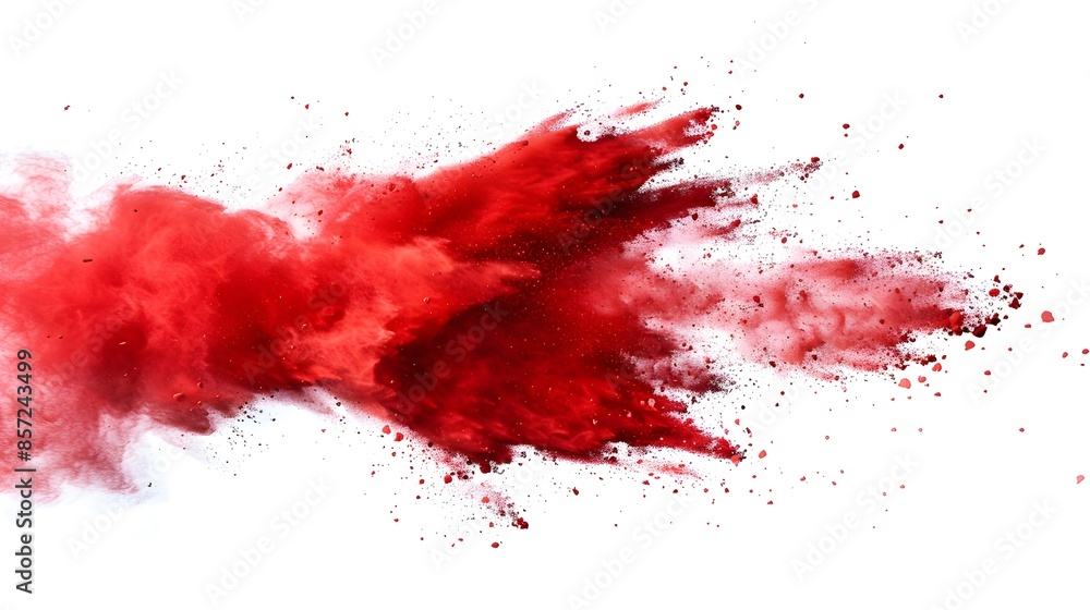 Dynamic red powder Spreading white background Red Powder Concept Dynamic red powder Spreading white background Red Powder Concept