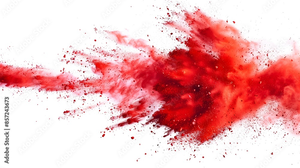 Dynamic red powder Spreading white background Red Powder Concept Dynamic red powder Spreading white background Red Powder Concept