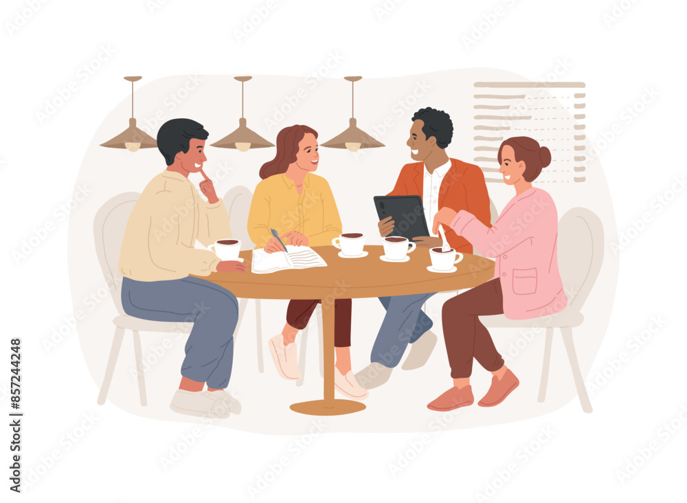 Business meeting isolated cartoon vector illustrations.