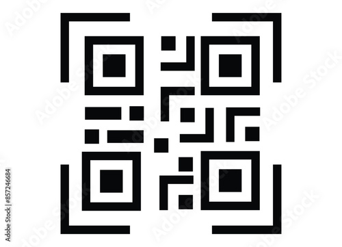 QR Code vector icon. QR code sample for smartphone scanning. Isolated vector illustration.