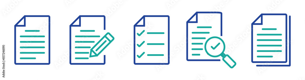 set of Paper documents icons . line symbol. File icon. Folded written paper. Line icon - stock vector. set of Paper documents icons . line symbol. File icon. Folded written paper. Line icon - stock vector.