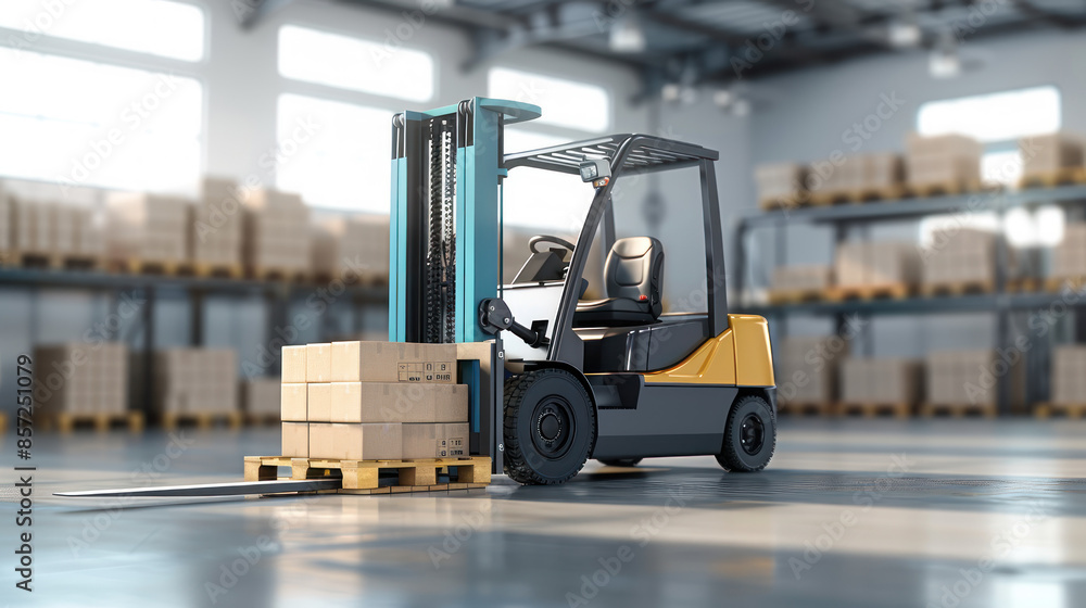 forklift in warehouse forklift in warehouse