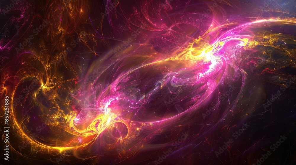 Ethereal glow emanating from abstract shapes Ethereal glow emanating from abstract shapes