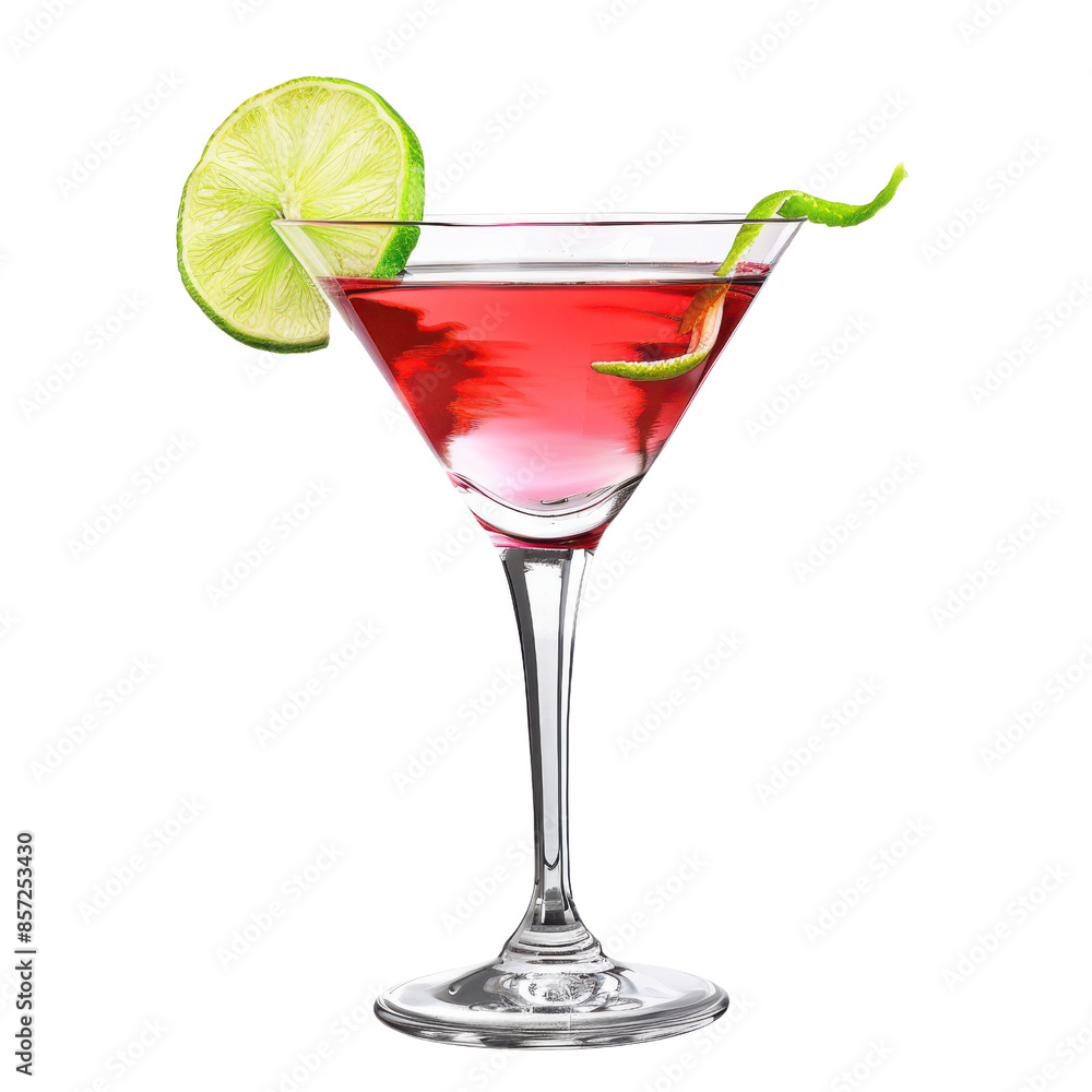 refreshing Cosmopolitan cocktail with lime garnish refreshing Cosmopolitan cocktail with lime garnish