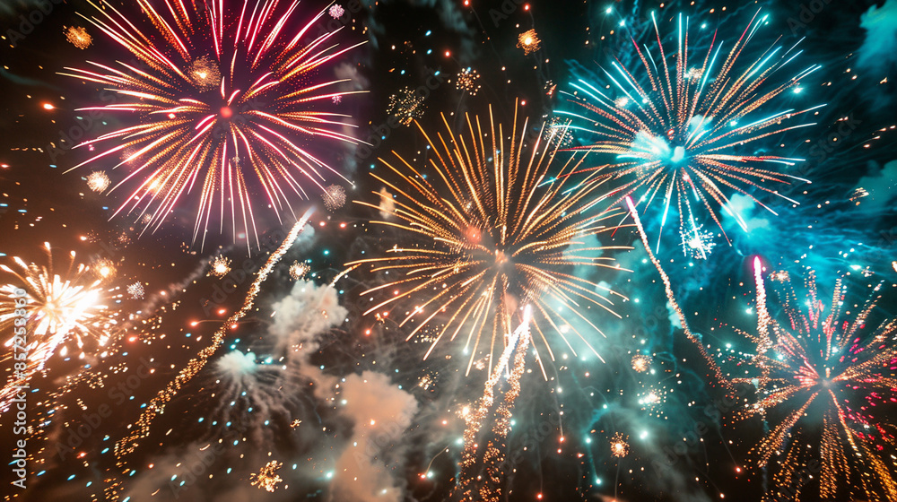 Fototapeta premium Colorful fireworks. 