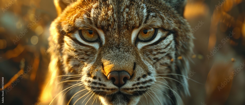 Obraz premium Closeup of a lynx in the wilderness,