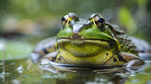 frog on green pond. 