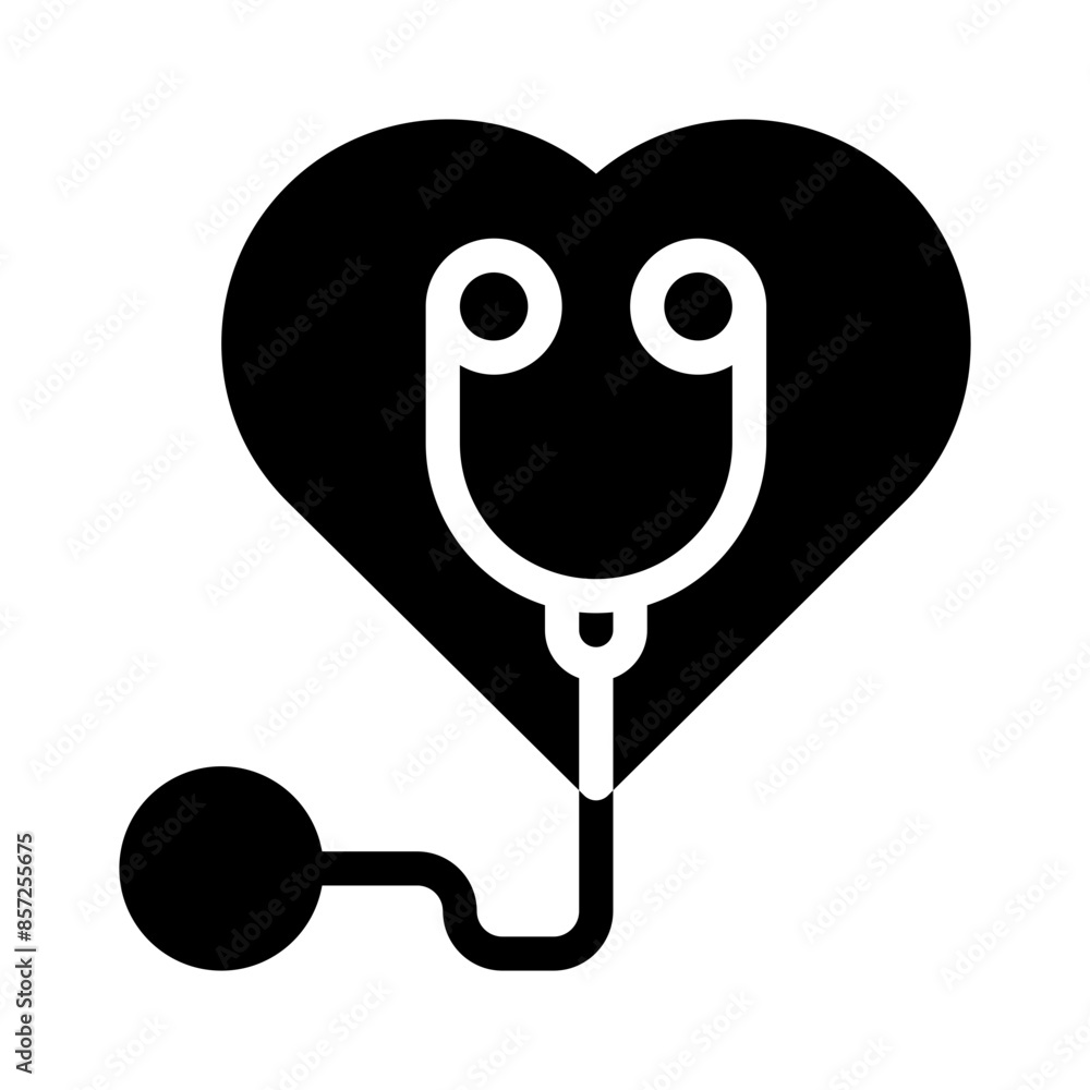 stethoscope glyph icon stethoscope glyph icon