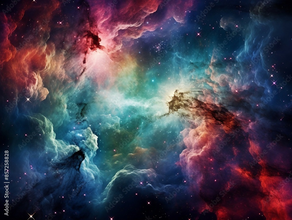 Stunning Celestial Scene with Nebula and Stars. Generative AI Stunning Celestial Scene with Nebula and Stars. Generative AI